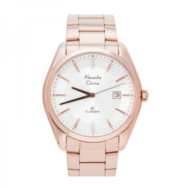 Alexandre Christie AC 8648 Rosegold White Man MDBRGSL